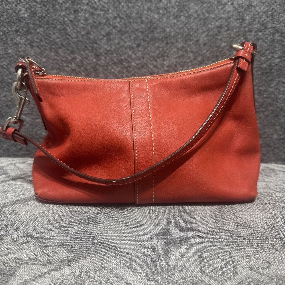 Vintage Y2K Coach Hampton 9364 Red Leather Mini Hobo Shoulder Bag